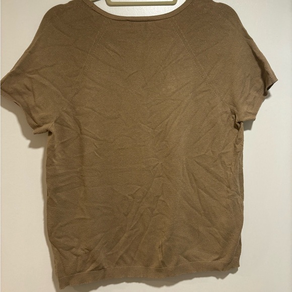 Talbots Caramel V-Neck Short Sleeve Top X - Picture 8 of 10